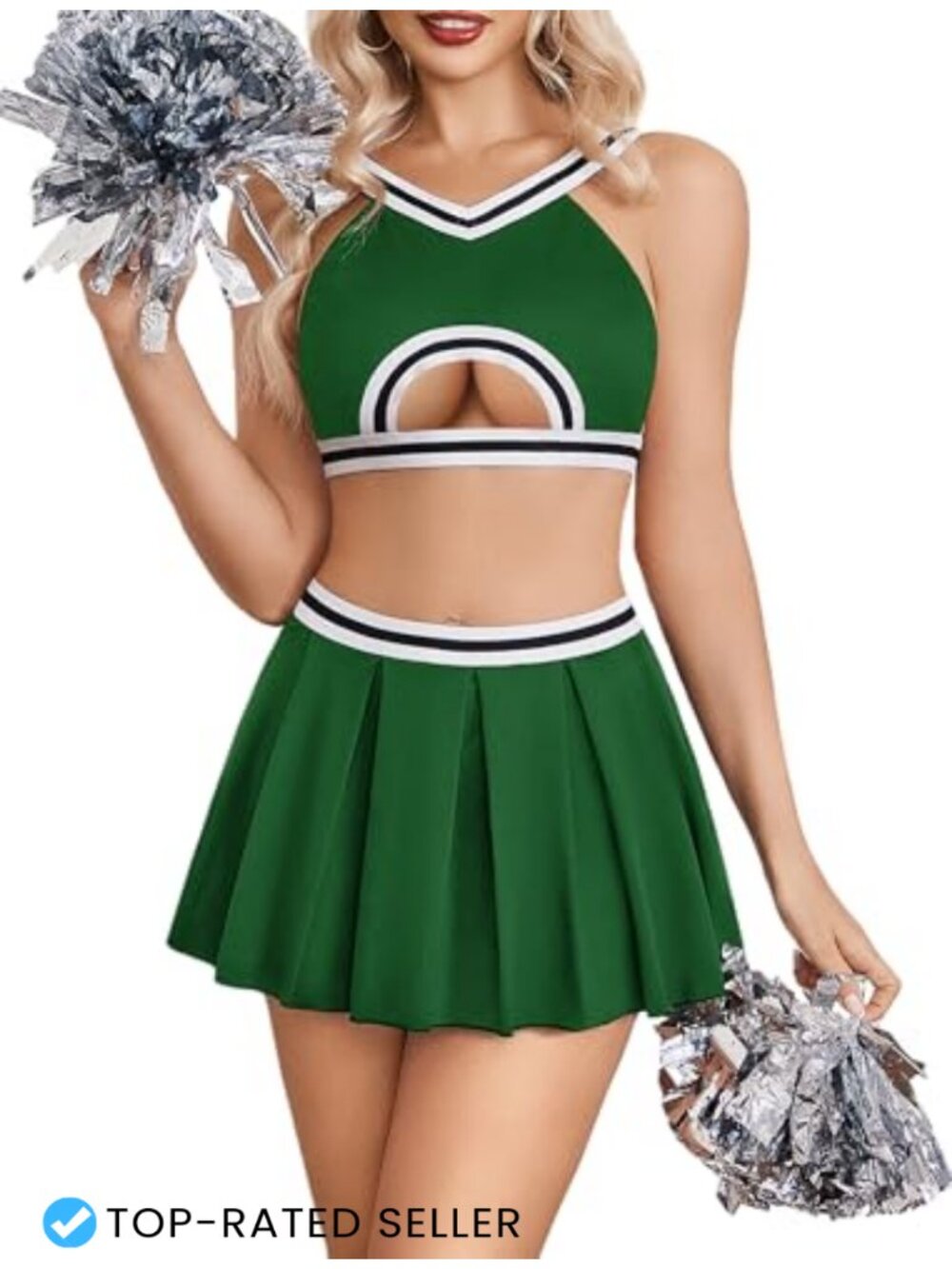 Avidlove Cheerleader Costume Set Crop Top Pleated Mini Skirt Cosplay
